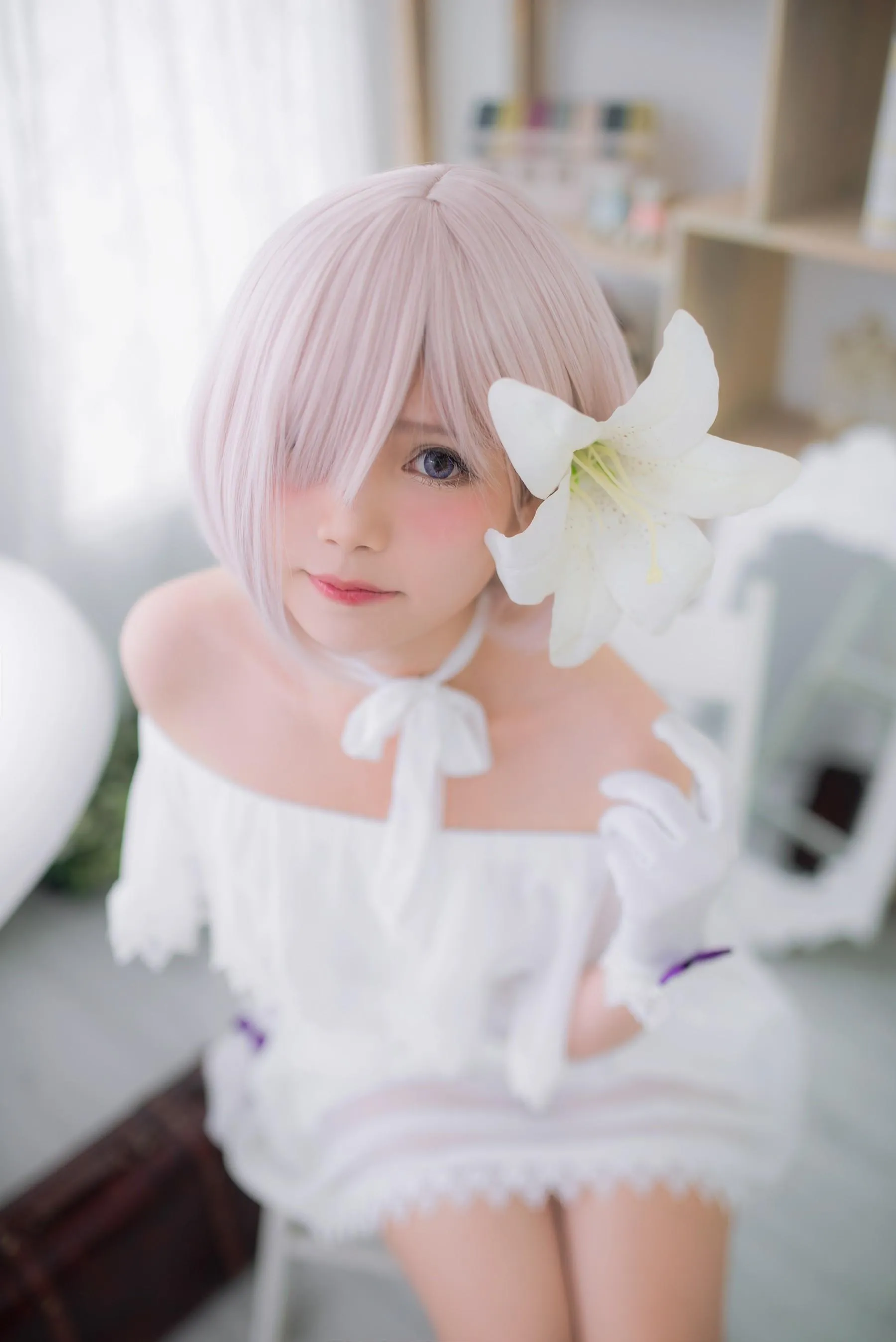 Miu只 – NO.05 Mashu White Dress [27P]插图1